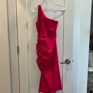 One Shoulder Cocktail Midi Dress